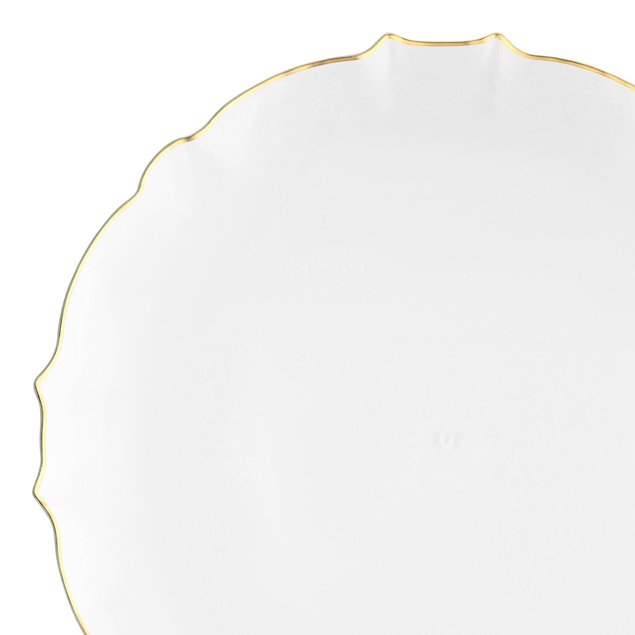 Clear with Gold Rim Round Lotus Plastic Dinner Plates - 10.25" (120 Plates)